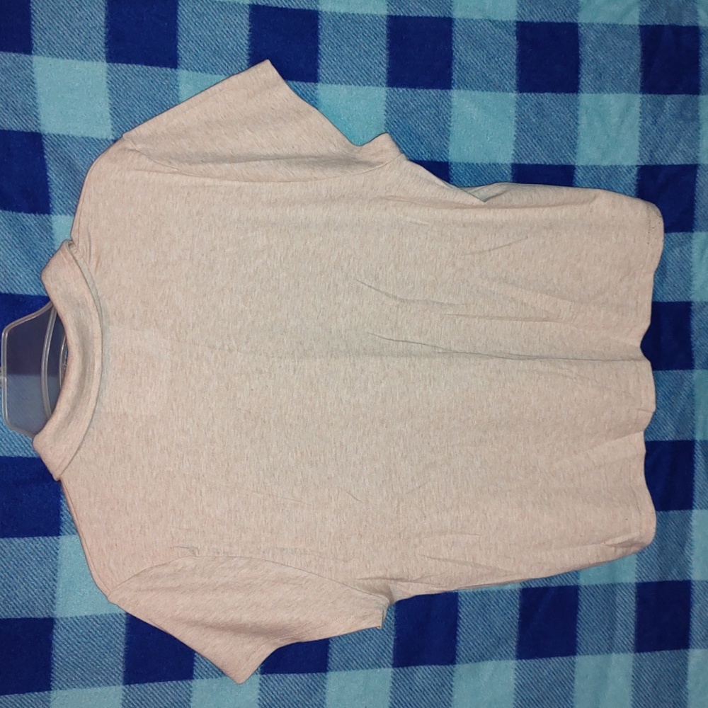 American Eagle Tan Cropped Button Front Polo Shirt - Picture 4 of 4